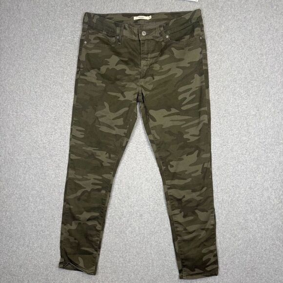 Levi's Women's Size 31 711 Skinny Green Camo Ankle Length Pants - Picture 1 of 10